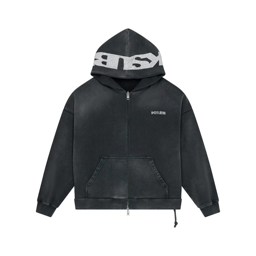 ACE EKCESS ZIP THRU HOODIE BLACK FADE