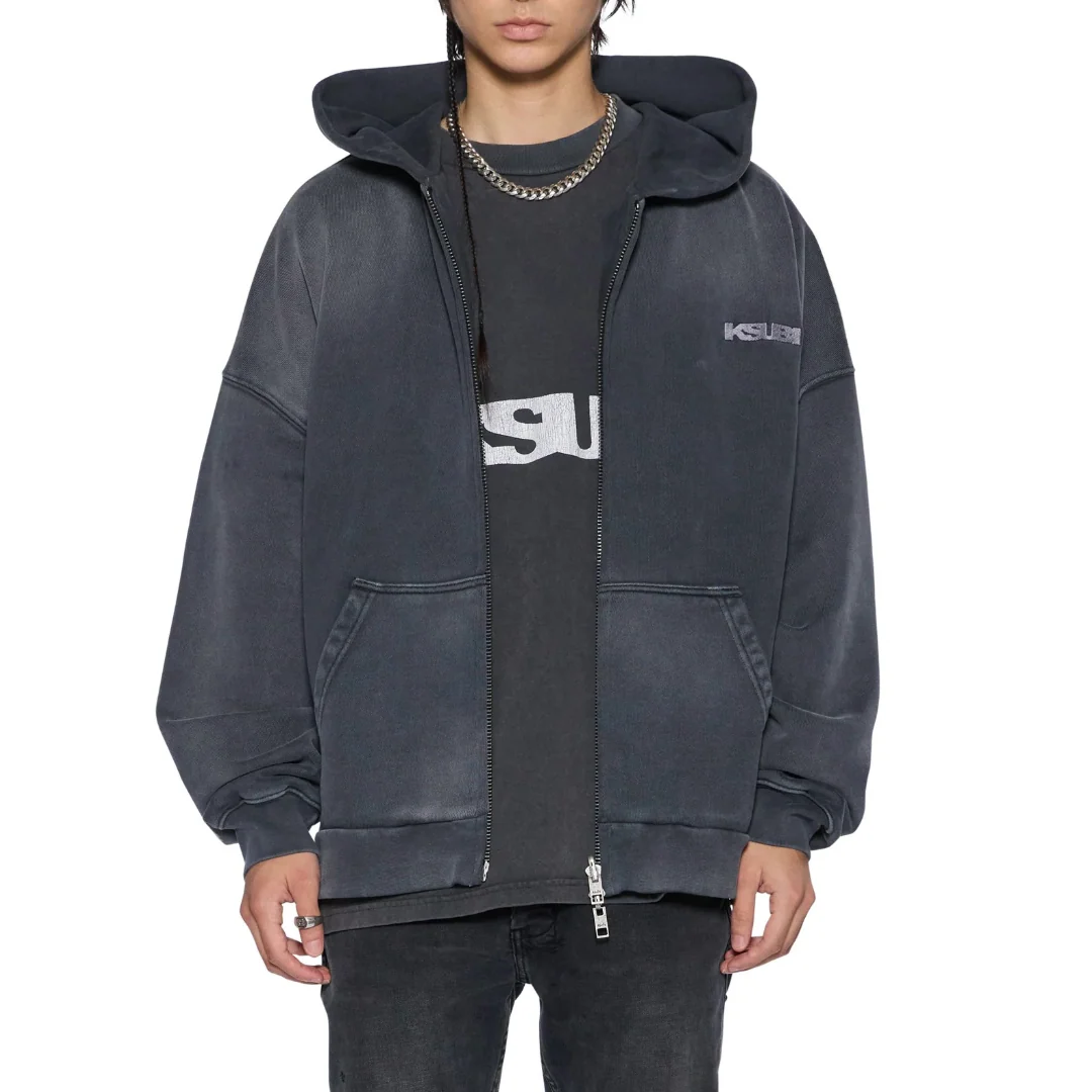 ACE EKCESS ZIP THRU HOODIE BLACK FADE - Image 2