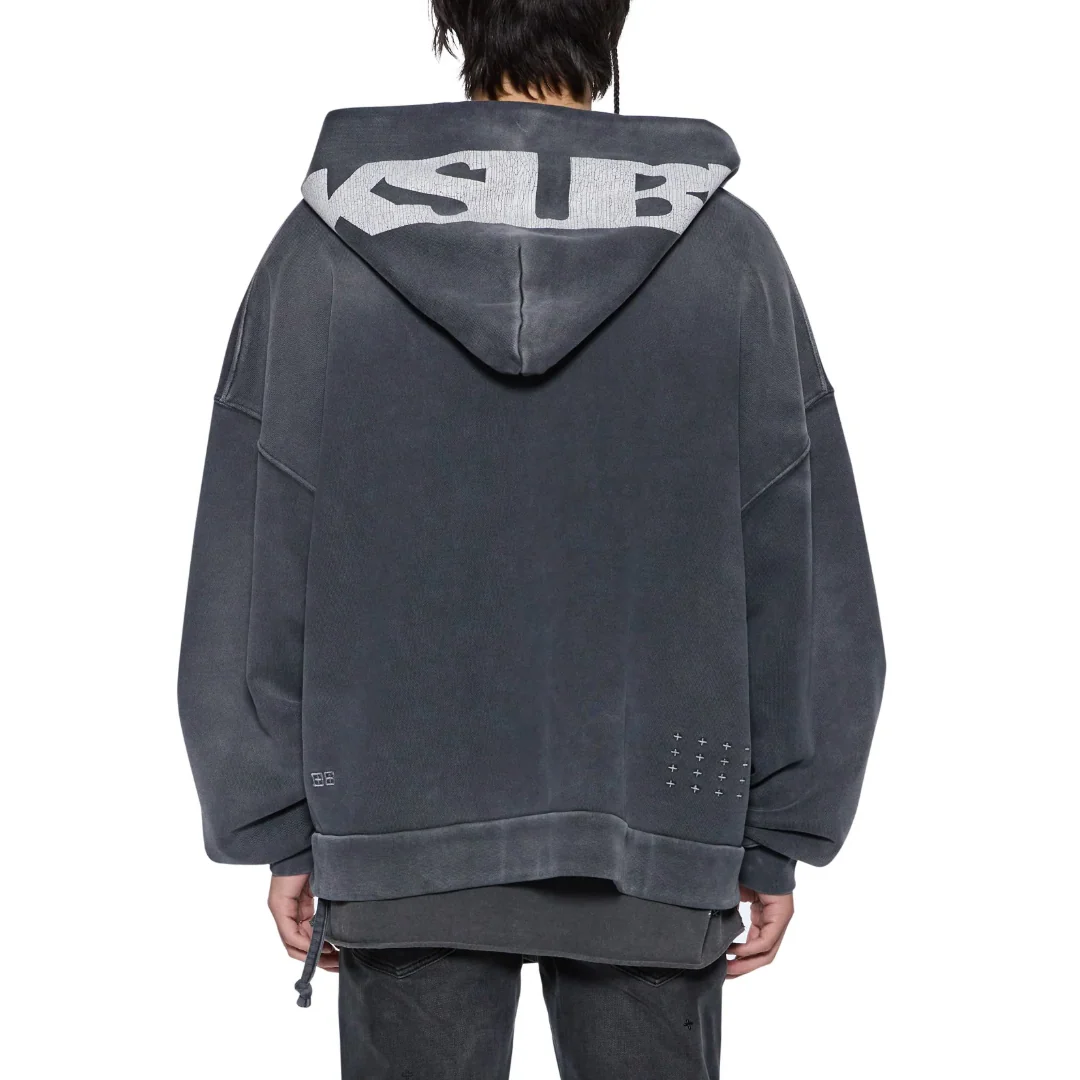 ACE EKCESS ZIP THRU HOODIE BLACK FADE - Image 3