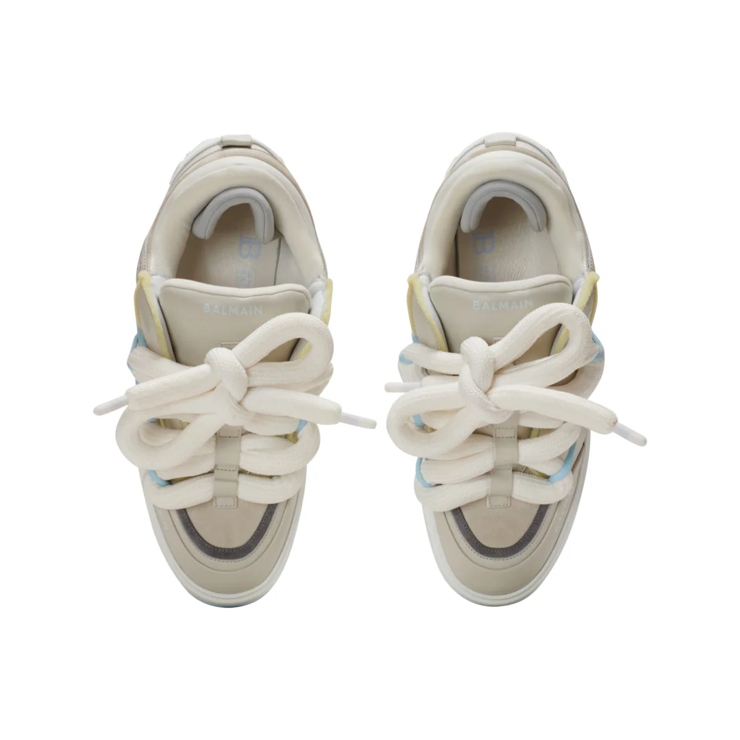 B-COURT PUFFY SKATE SNEAKERS IN CALFSKIN AND SUEDE - Image 2