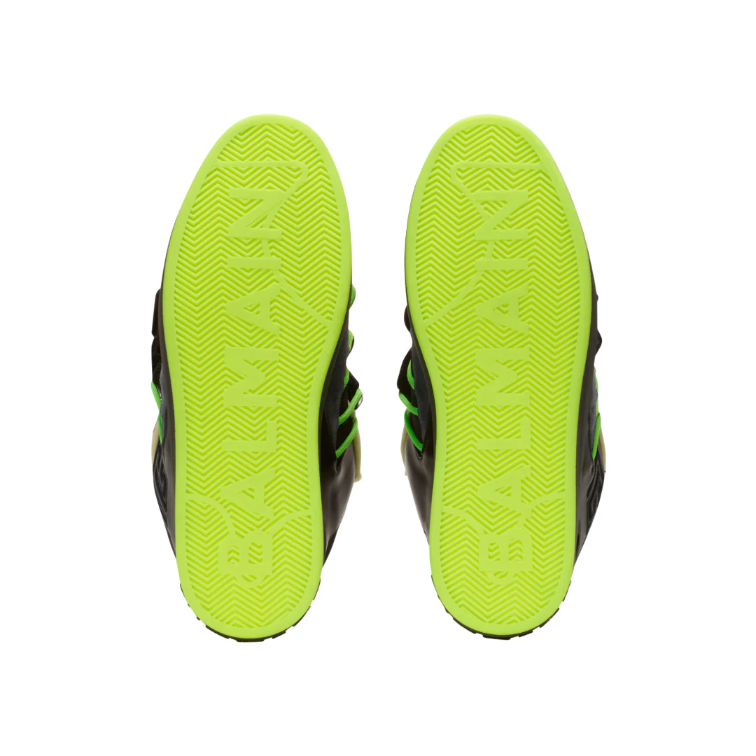 B-COURT PUFFY SKATE SNEAKERS IN CALFSKIN AND SUEDE BLACK - Image 4