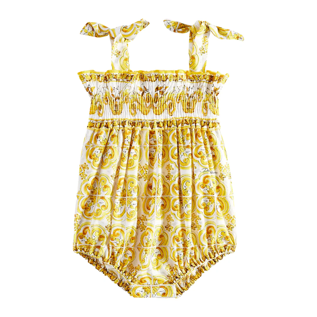 KIDS BABY MAJOLICA GIALLO ROMPERS YELLOW - Image 2