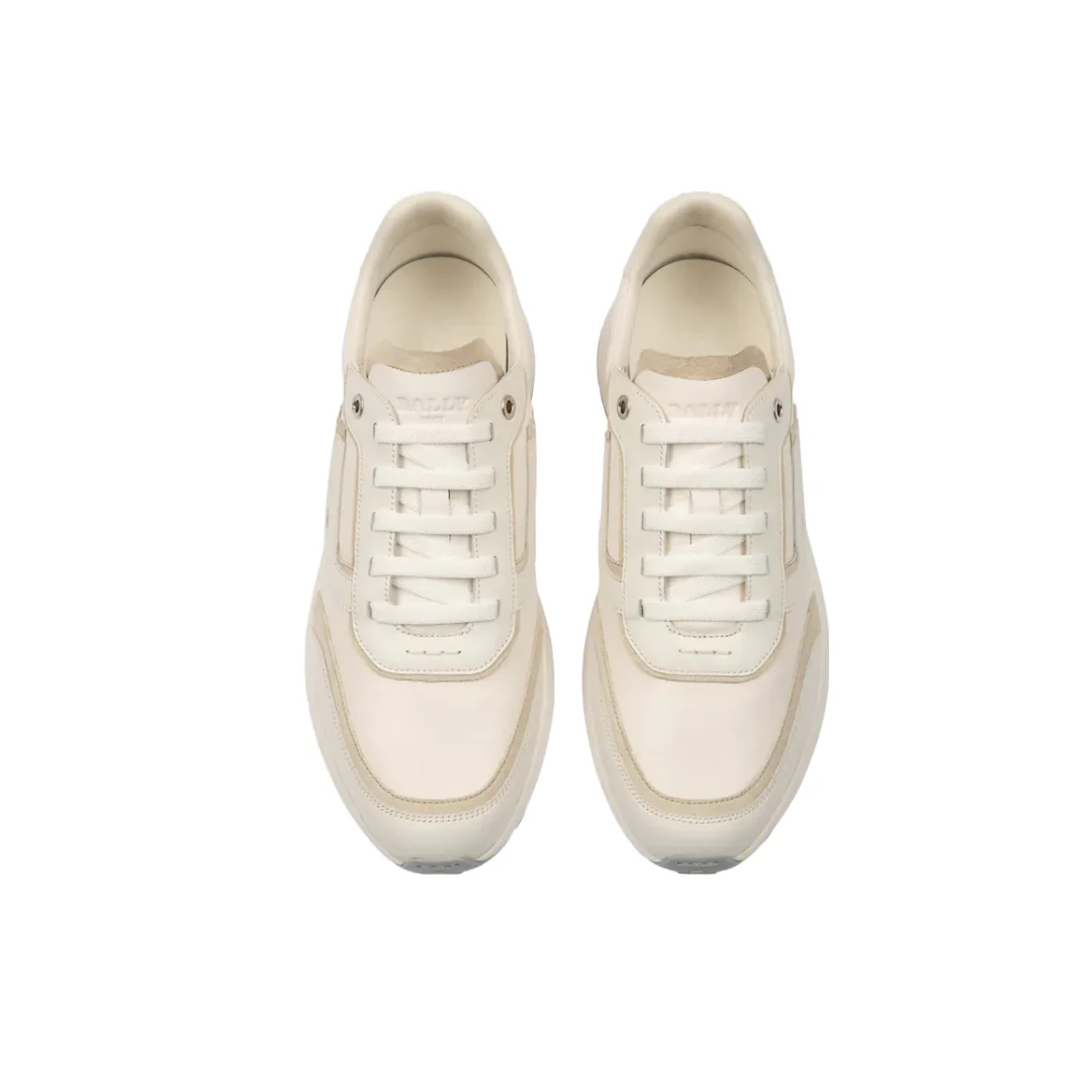 BALLY DEMMY LEATHER SNEAKERS IN WHITE - Image 2