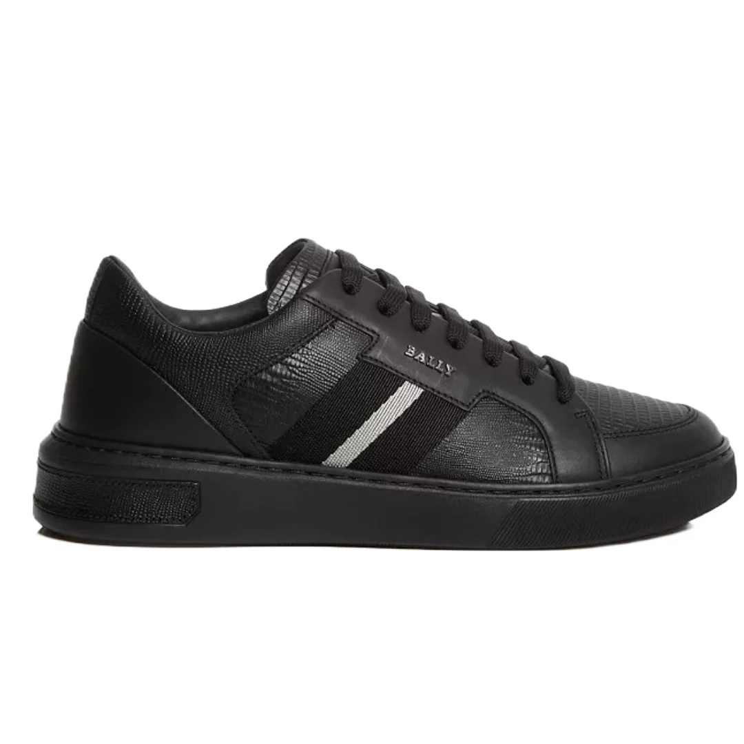 BALLY MOONY LEATHER SNEAKERS IN BLACK - Image 2