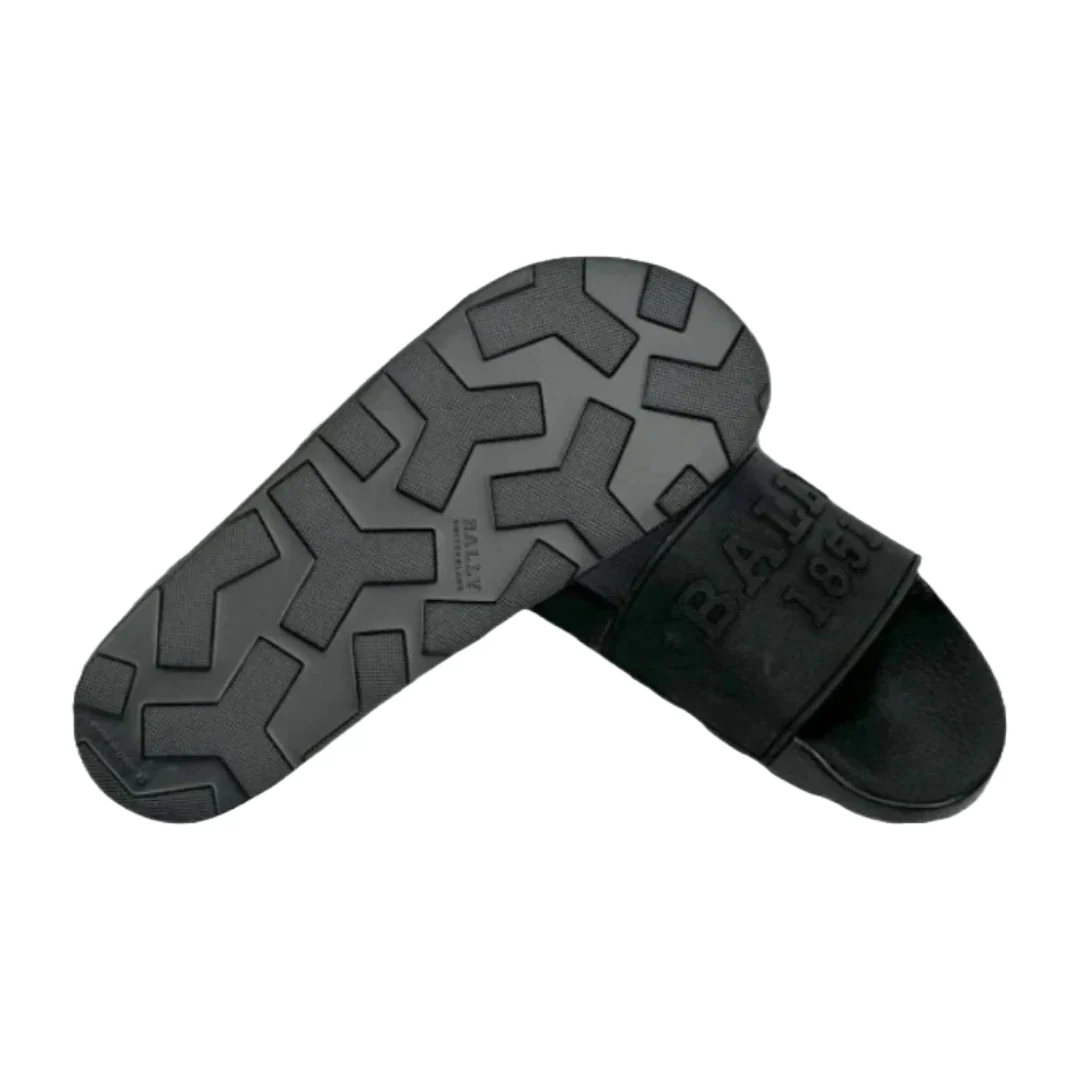 BALLY SLAIM RUBBER SLIDES BLACK - Image 2