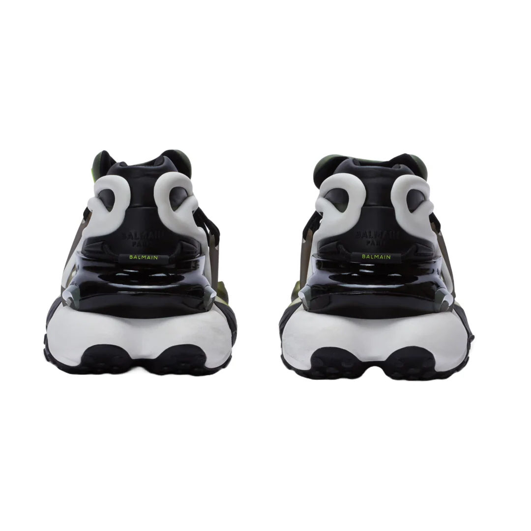 BALMAIN UNICORN LOW-NEOPRENE&CALFSKIN KHAKI - Image 3