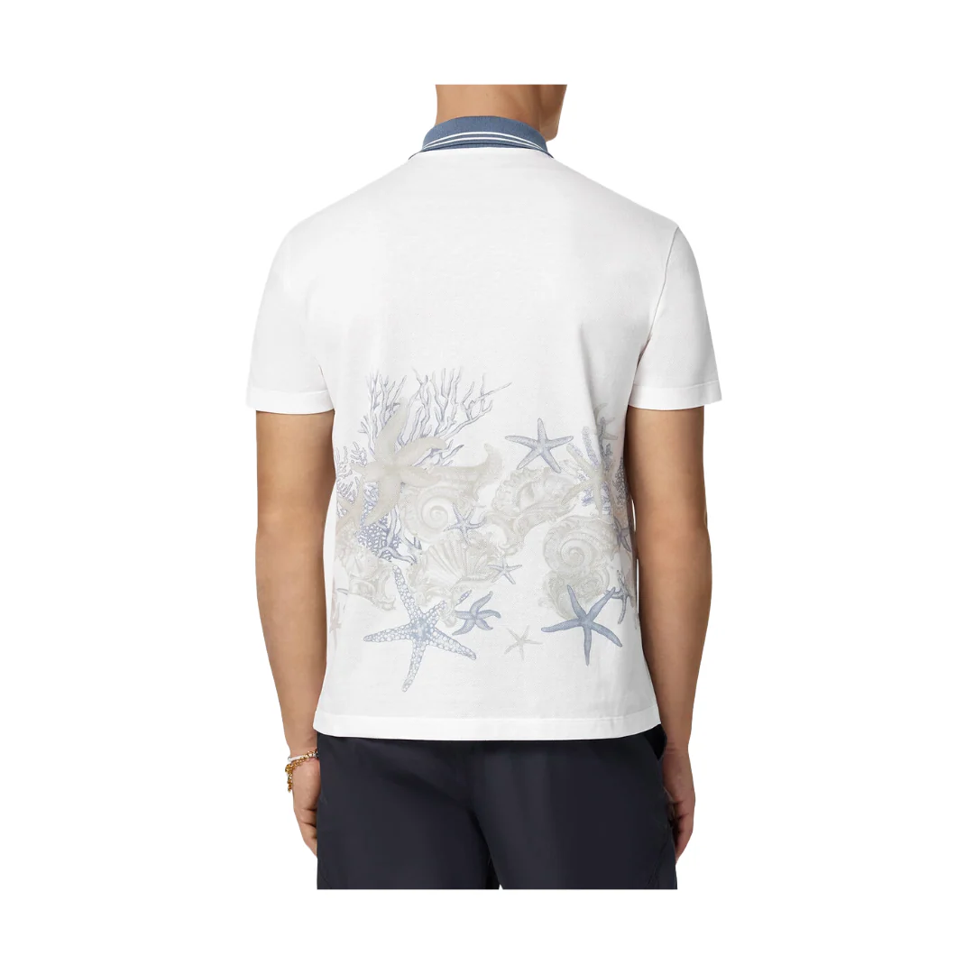 BAROCCO SEA GRAPHIC POLO SHIRT WHITE+PRINT - Image 2