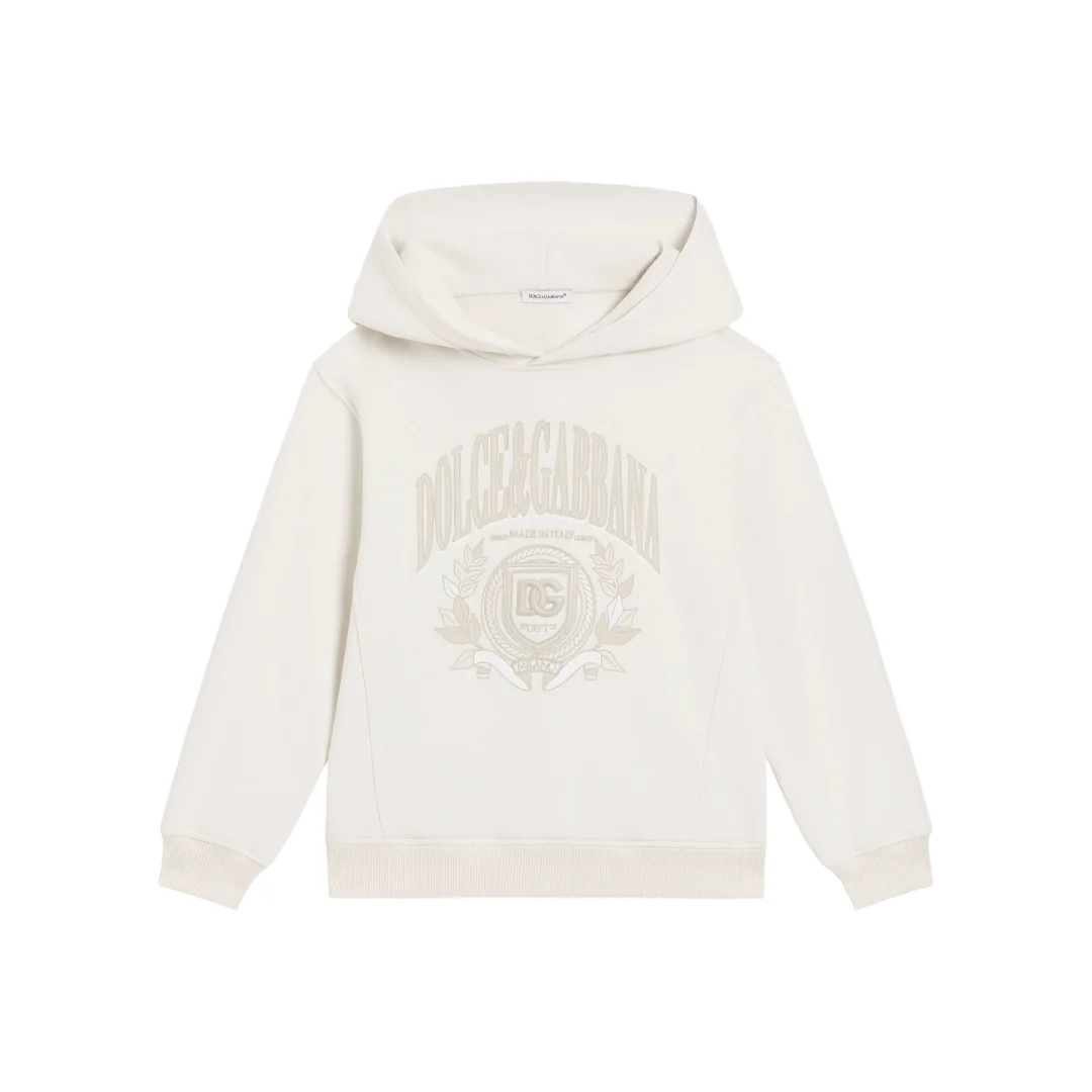 BEIGE HOODIE WITH DOLCE&GABBANA LOGO