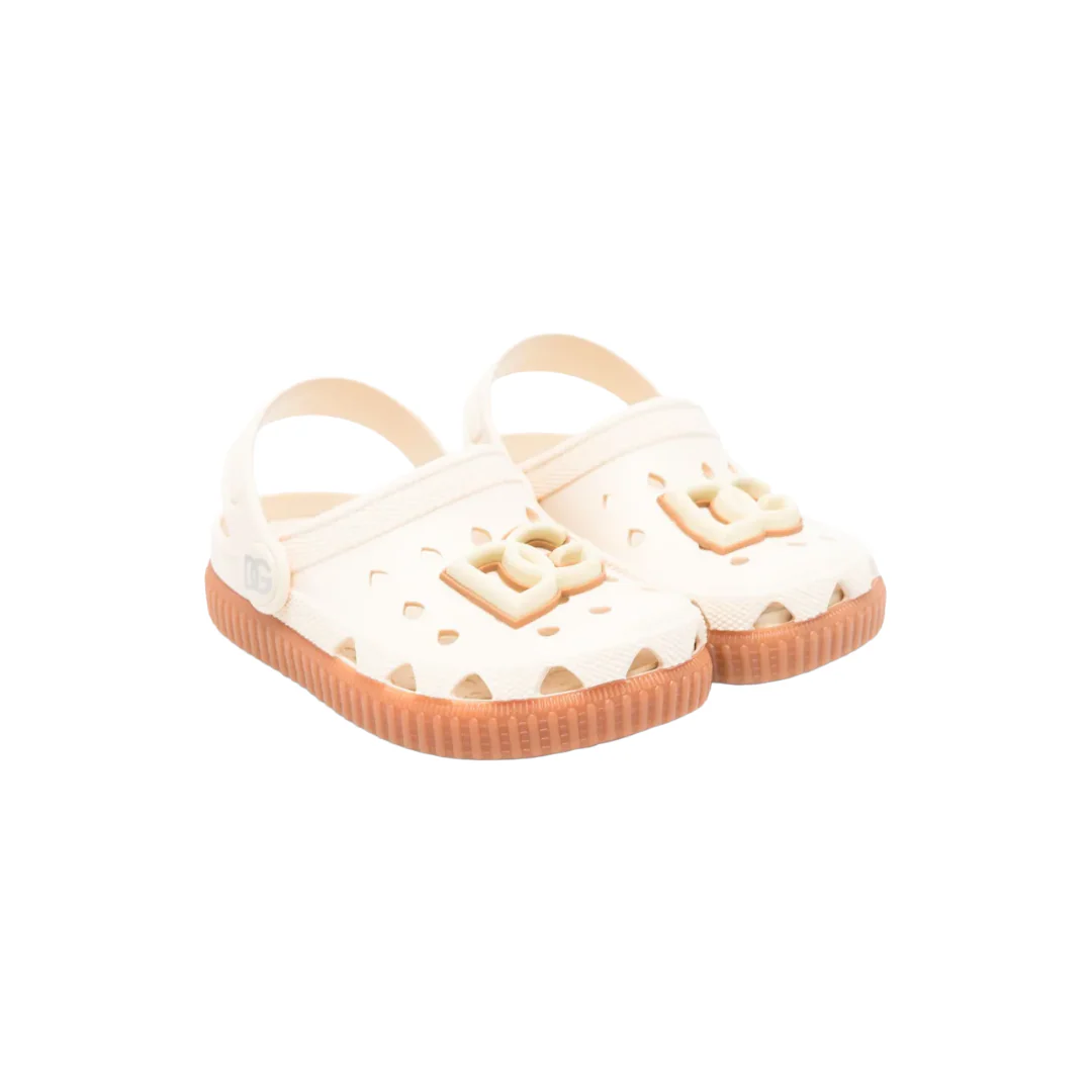 BEIGE RUBBER SLIP-ONS WITH DG LOGO