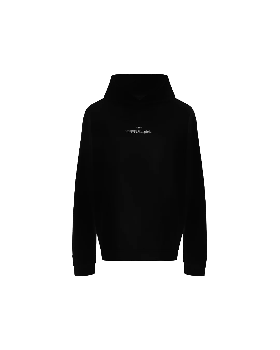 BLACK COTTON HOODED SEWATSHIRT