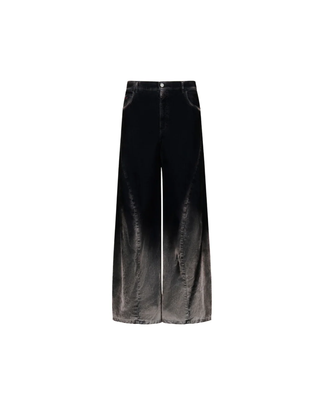BLACK FLOCKED DENIM TWISTED JEANS