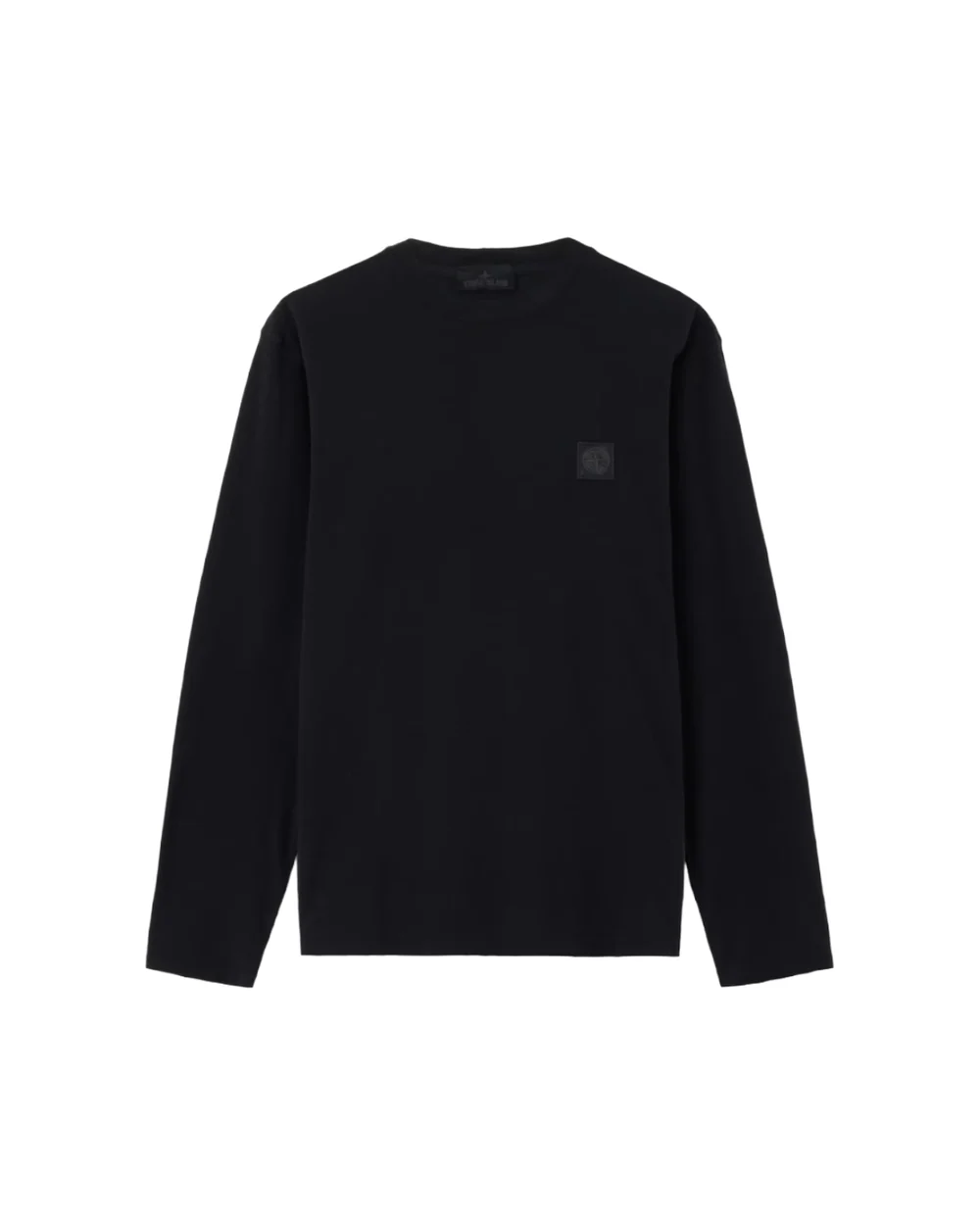 BLACK SLIM-FIT LONG-SLEEVE T-SHIRT WITH TONAL COMPASS PATCH