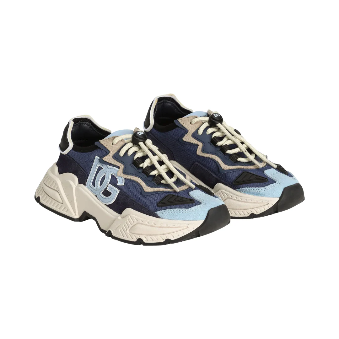 BLUE/BEIGE NYLON MESH DAYMASTER SNEAKERS WITH DG LOGO - Image 2