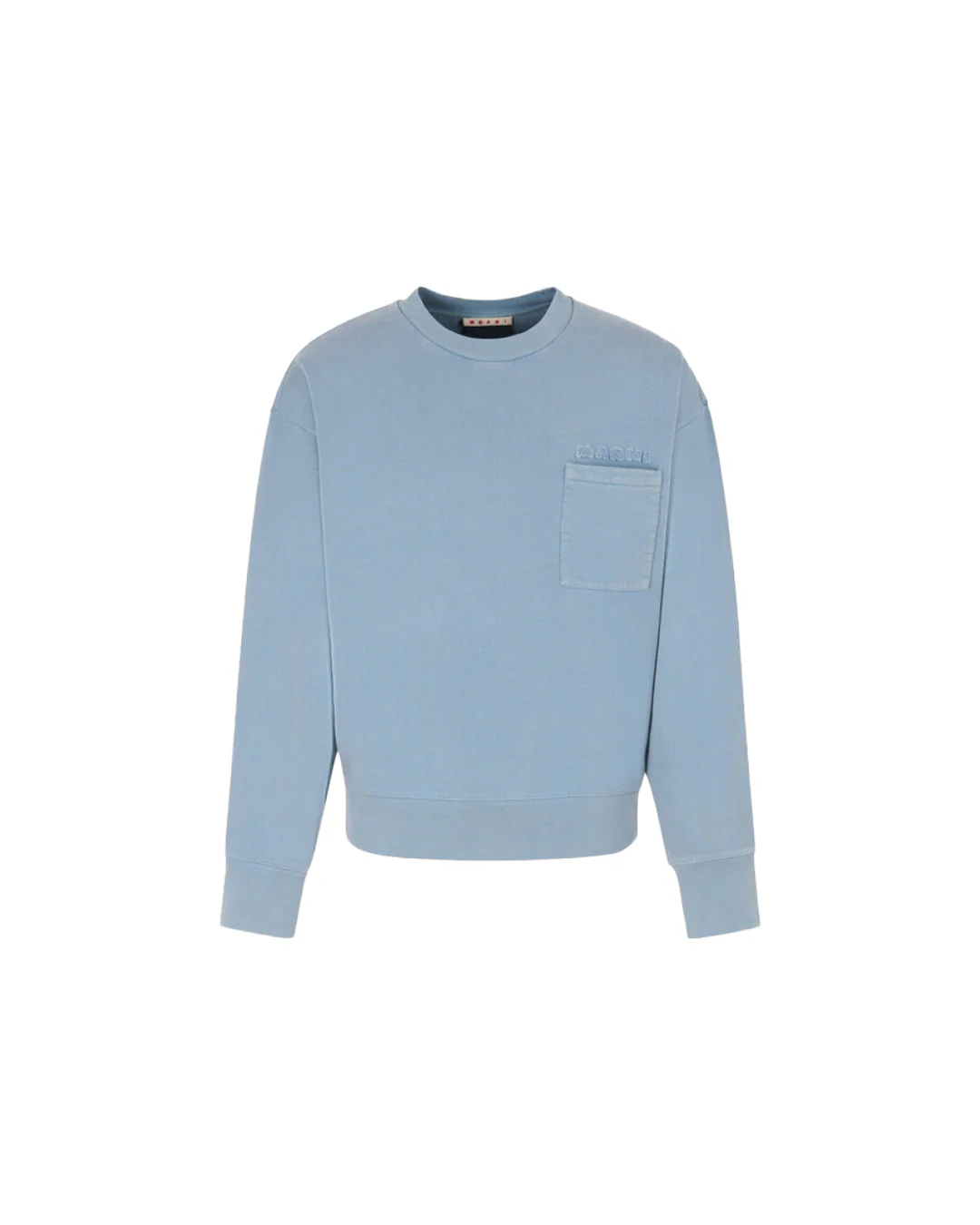 BLUE COTTON SWEATSHIRT WITH MARNI PATCHES