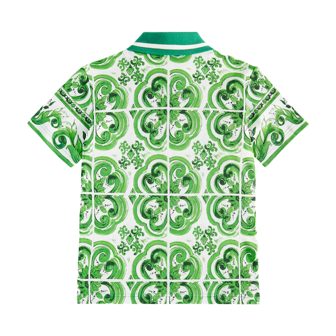 KIDS MAJOLICA POLO SHIRT GREEN - Image 2