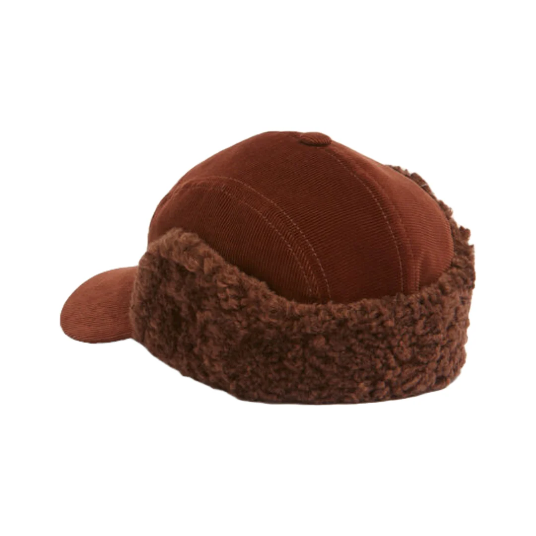 BROWN CORDUROY AVIATOR BASEBALL CAP - Image 2