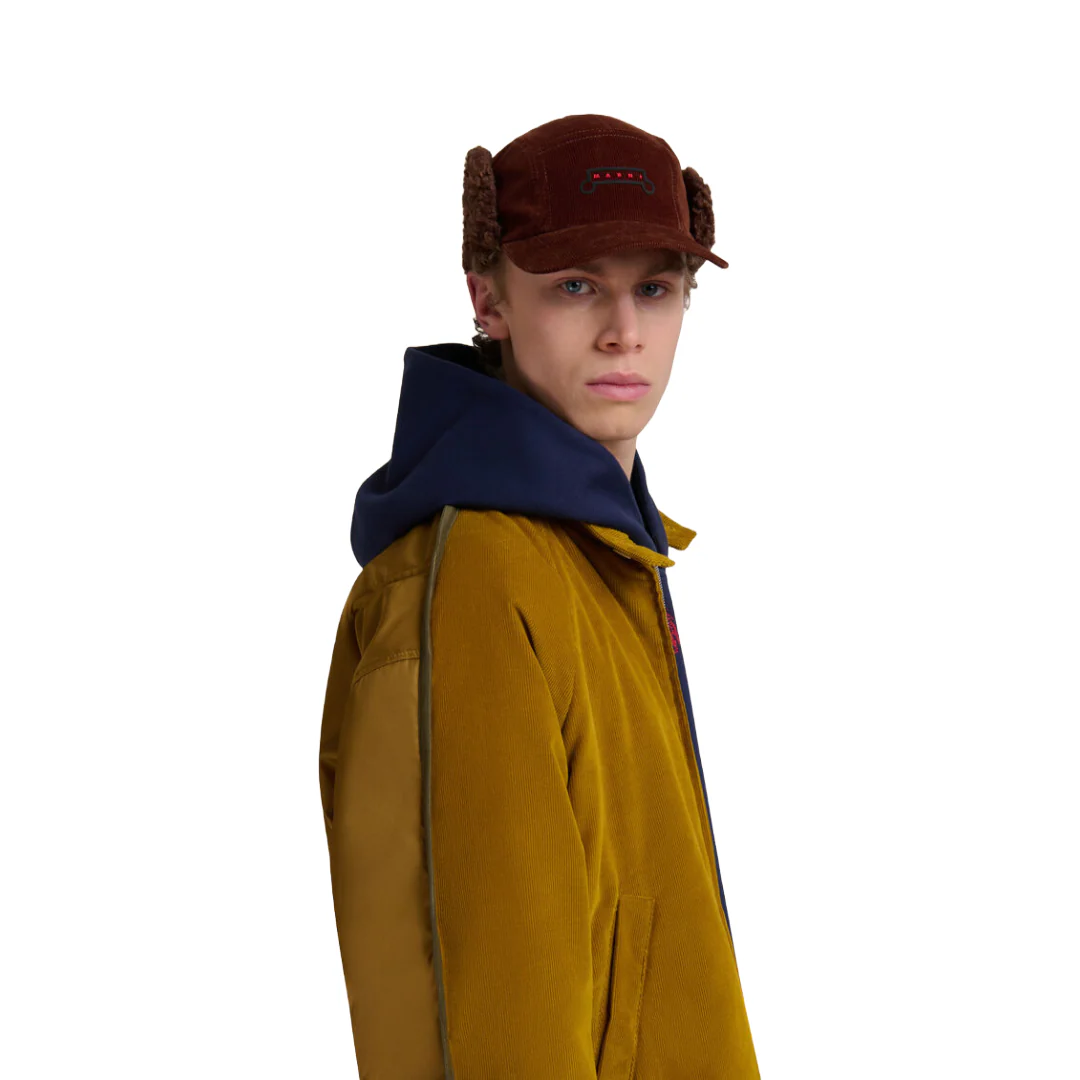 BROWN CORDUROY AVIATOR BASEBALL CAP - Image 3