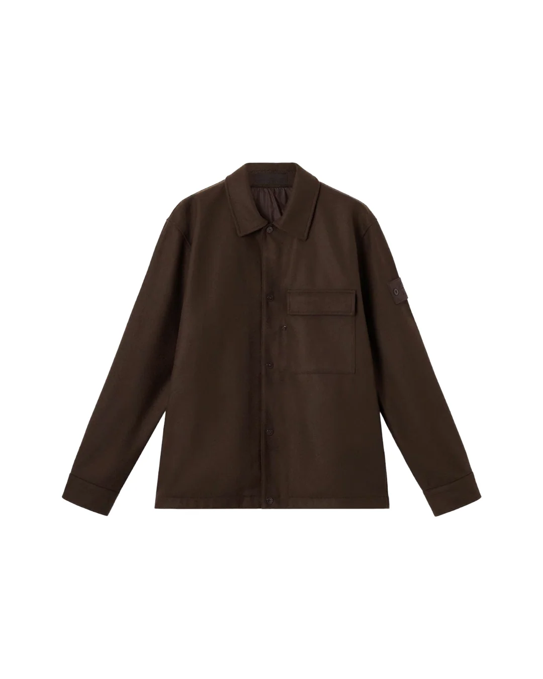 BROWN GHOST WOOL OVERSHIRT