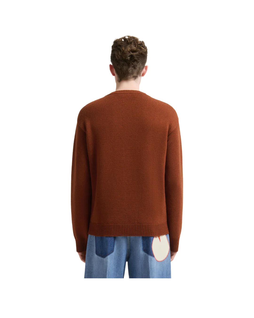 BROWN WOOL SWEATER WITH LASER-CUT MARNI LOGO - Image 2