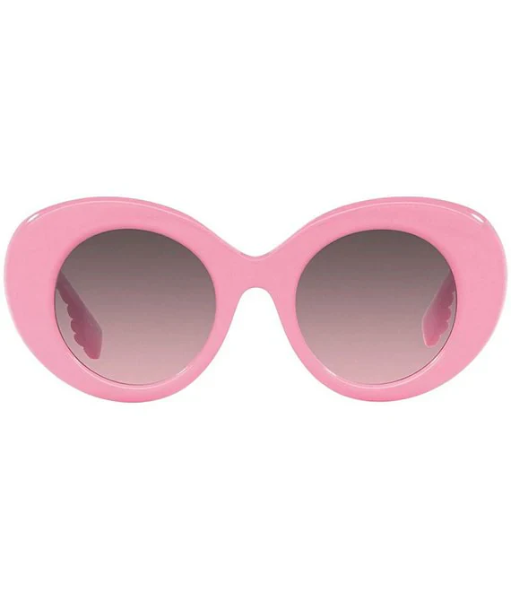 BURBERRY MARGOT MONOGRAM MOTIF OVERSIZED FRAME SUNGLASSES PINK/ROSE GRADIENT/GREY