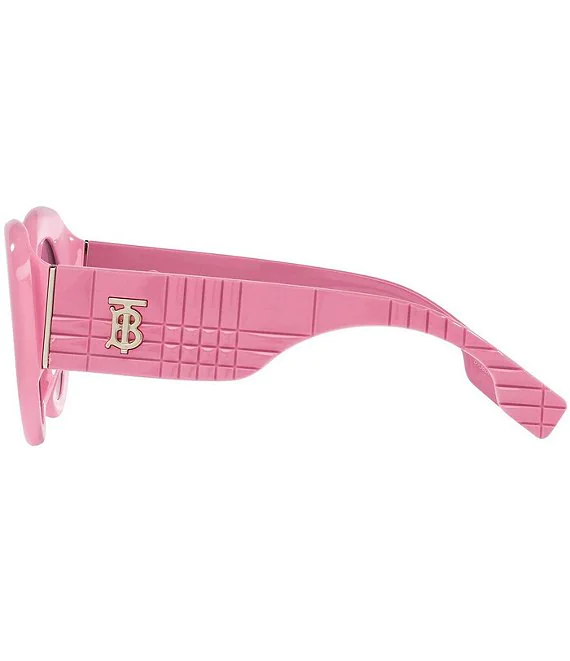 BURBERRY MARGOT MONOGRAM MOTIF OVERSIZED FRAME SUNGLASSES PINK/ROSE GRADIENT/GREY - Image 2
