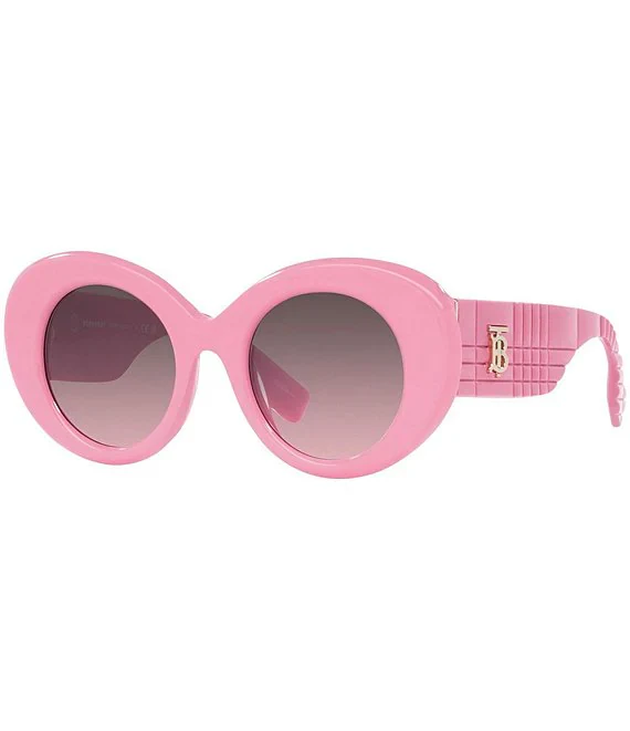 BURBERRY MARGOT MONOGRAM MOTIF OVERSIZED FRAME SUNGLASSES PINK/ROSE GRADIENT/GREY - Image 3