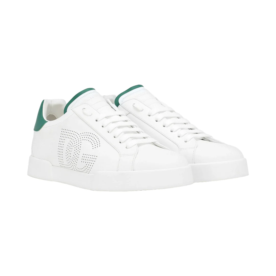 CALFSKIN PORTOFINO SNEAKERS BLANCO/SMERALDO - Image 2