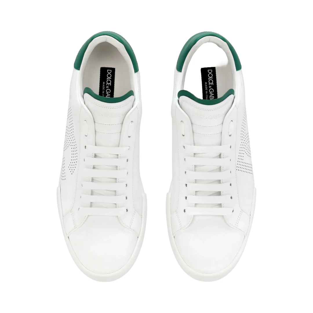 CALFSKIN PORTOFINO SNEAKERS BLANCO/SMERALDO - Image 4