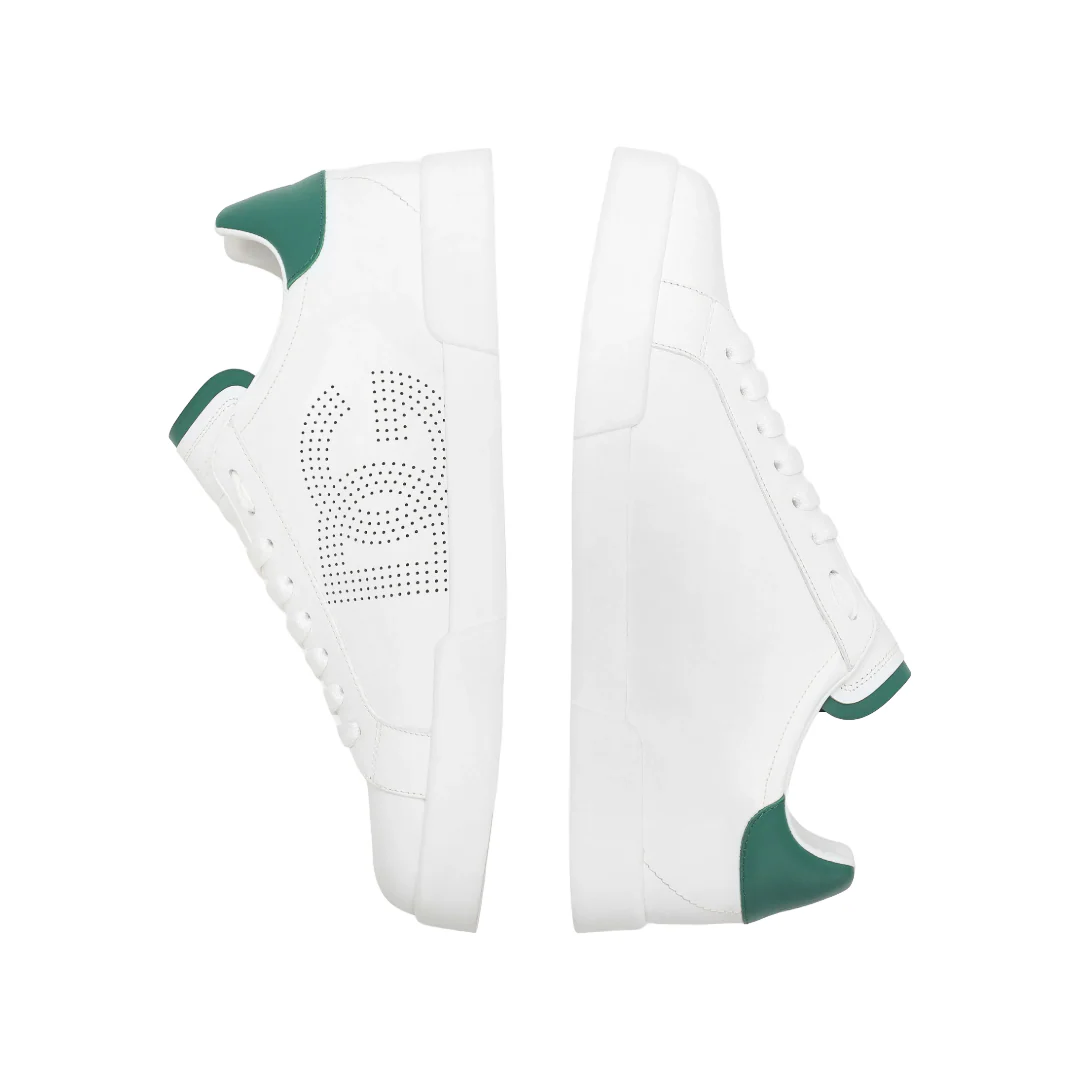CALFSKIN PORTOFINO SNEAKERS BLANCO/SMERALDO - Image 5