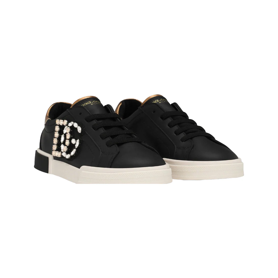 KIDS CALFSKIN PORTOFINO VINTAGE LOW-TOP SNEAKERS WITH DG LOGO - Image 2