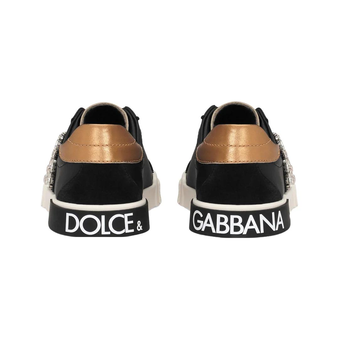 KIDS CALFSKIN PORTOFINO VINTAGE LOW-TOP SNEAKERS WITH DG LOGO - Image 3
