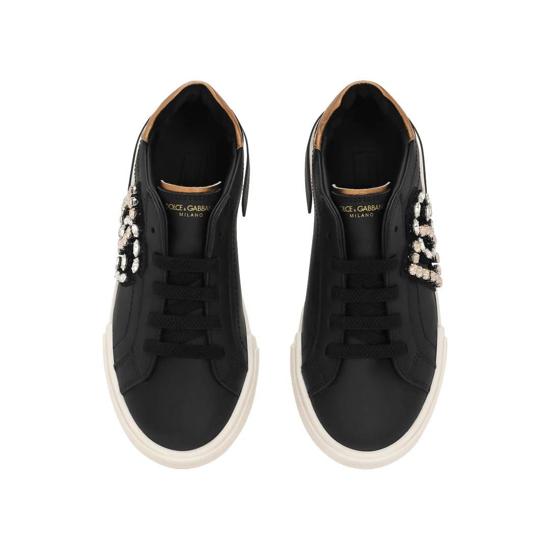 KIDS CALFSKIN PORTOFINO VINTAGE LOW-TOP SNEAKERS WITH DG LOGO - Image 4