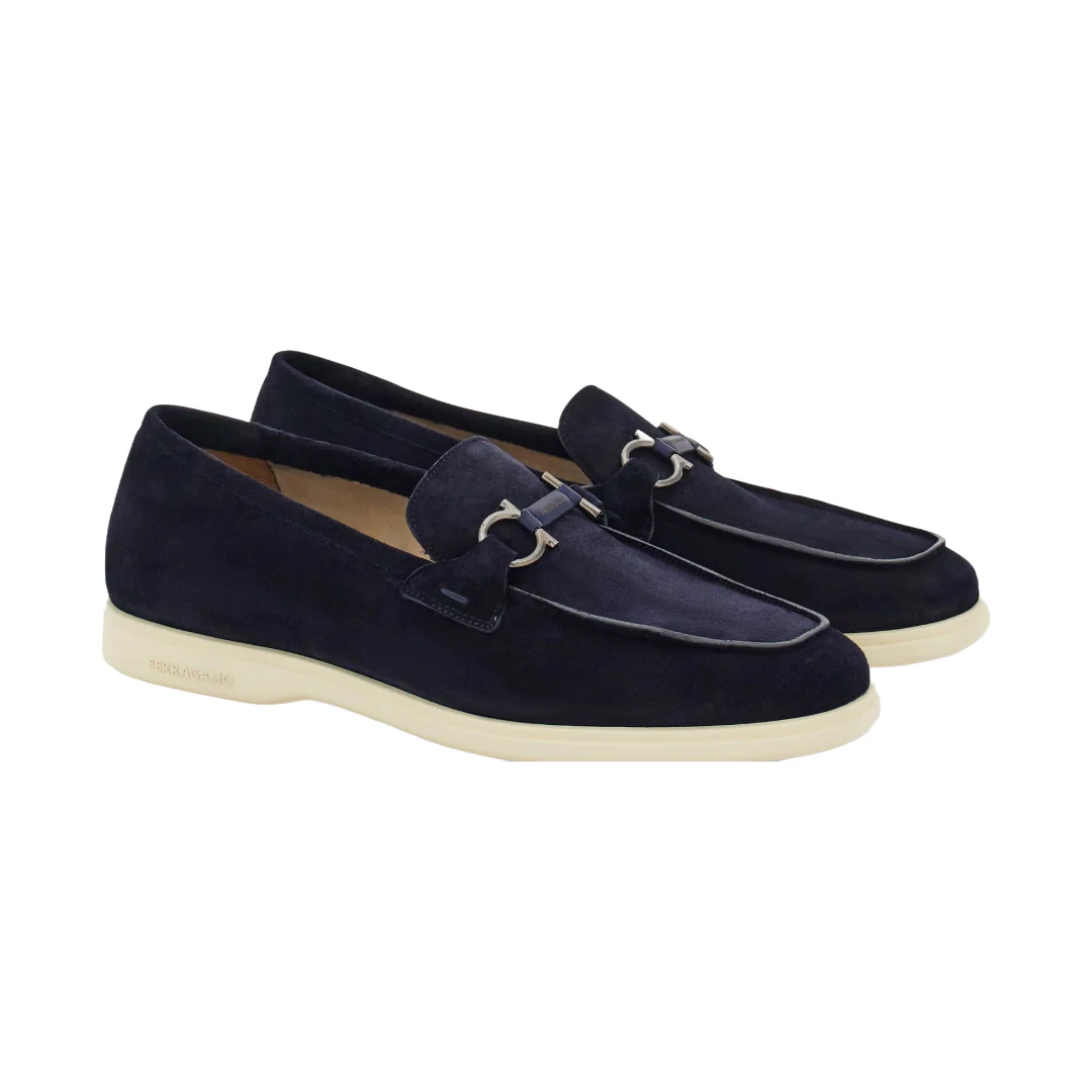 CASUAL LOAFER WITH GANCINI ORNAMENT MIDNIGHT BLUE - Image 3