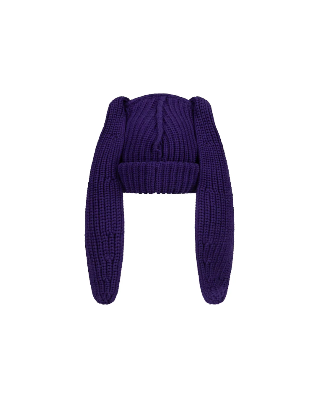 CHUNKY RABBIT BEANIE IN PURPLE - Image 2