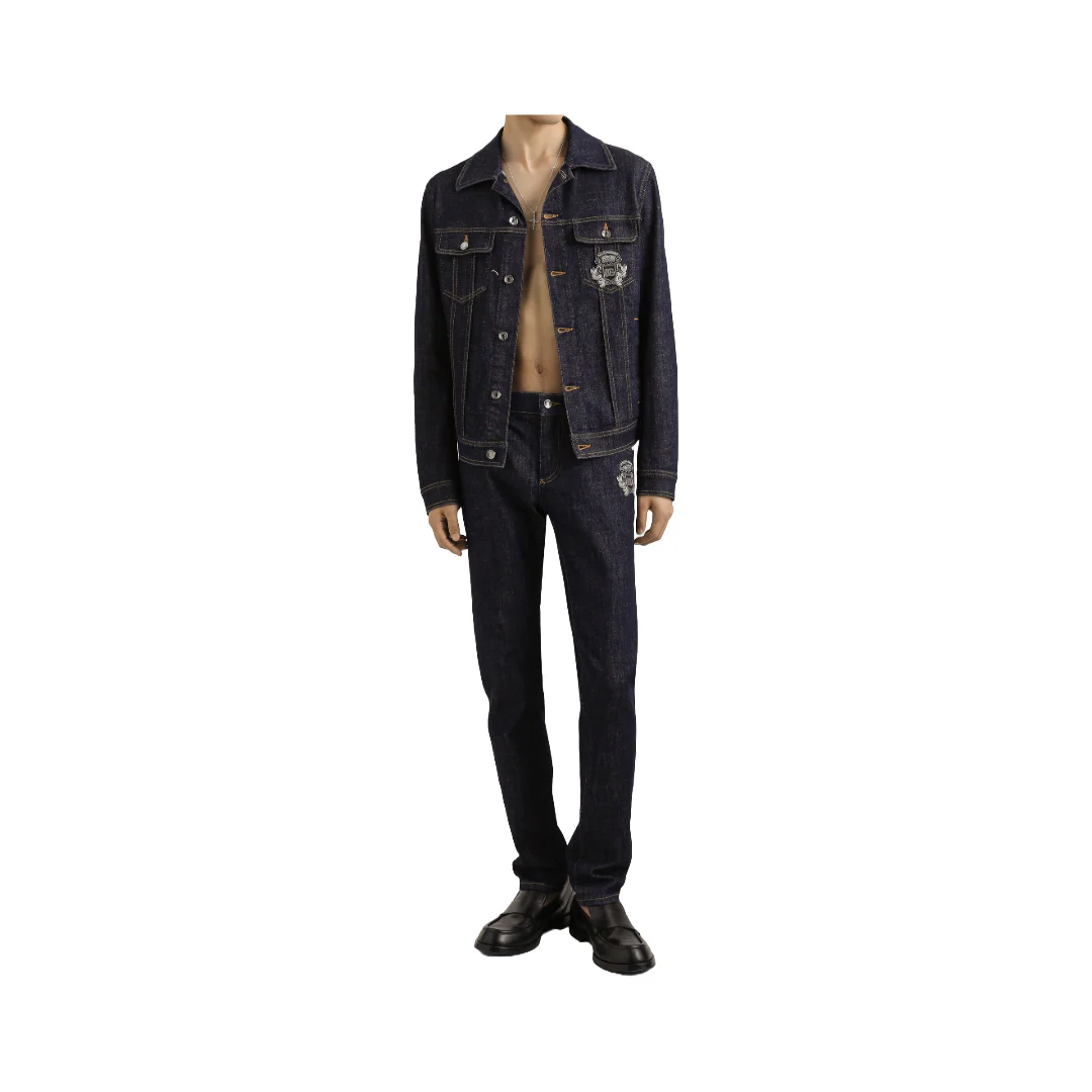 COTTON DENIM JACKET WITH PATCH - Image 2