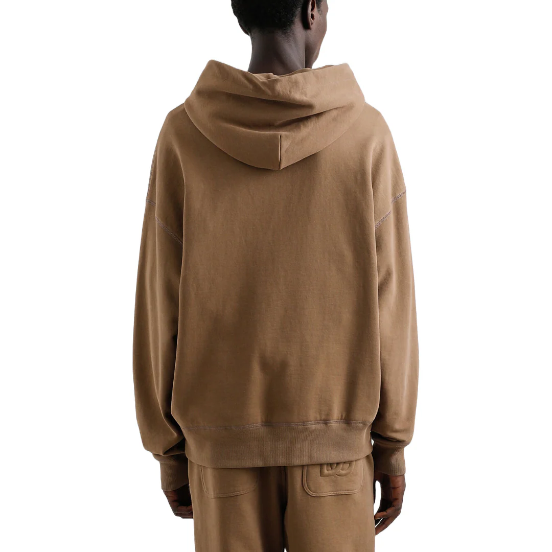 COTTON HODDIE WITH LOGO IN BROWN - Image 3