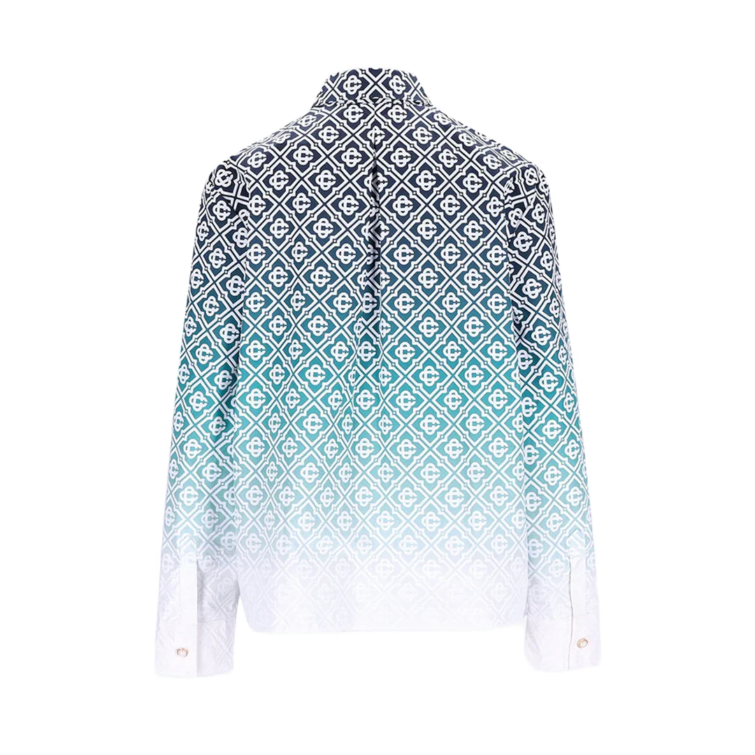 COTTON PUFF MONOGRAM CLASSIC SHIRT BLUE - Image 2