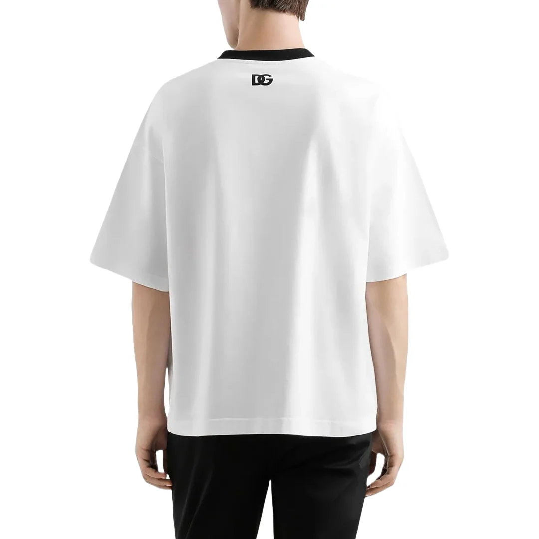 COTTON T-SHIRT WITH BLACK LOGO - Image 3