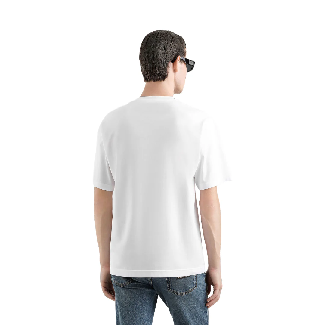 COTTON T-SHIRT WITH LOGO WHITE - Image 3