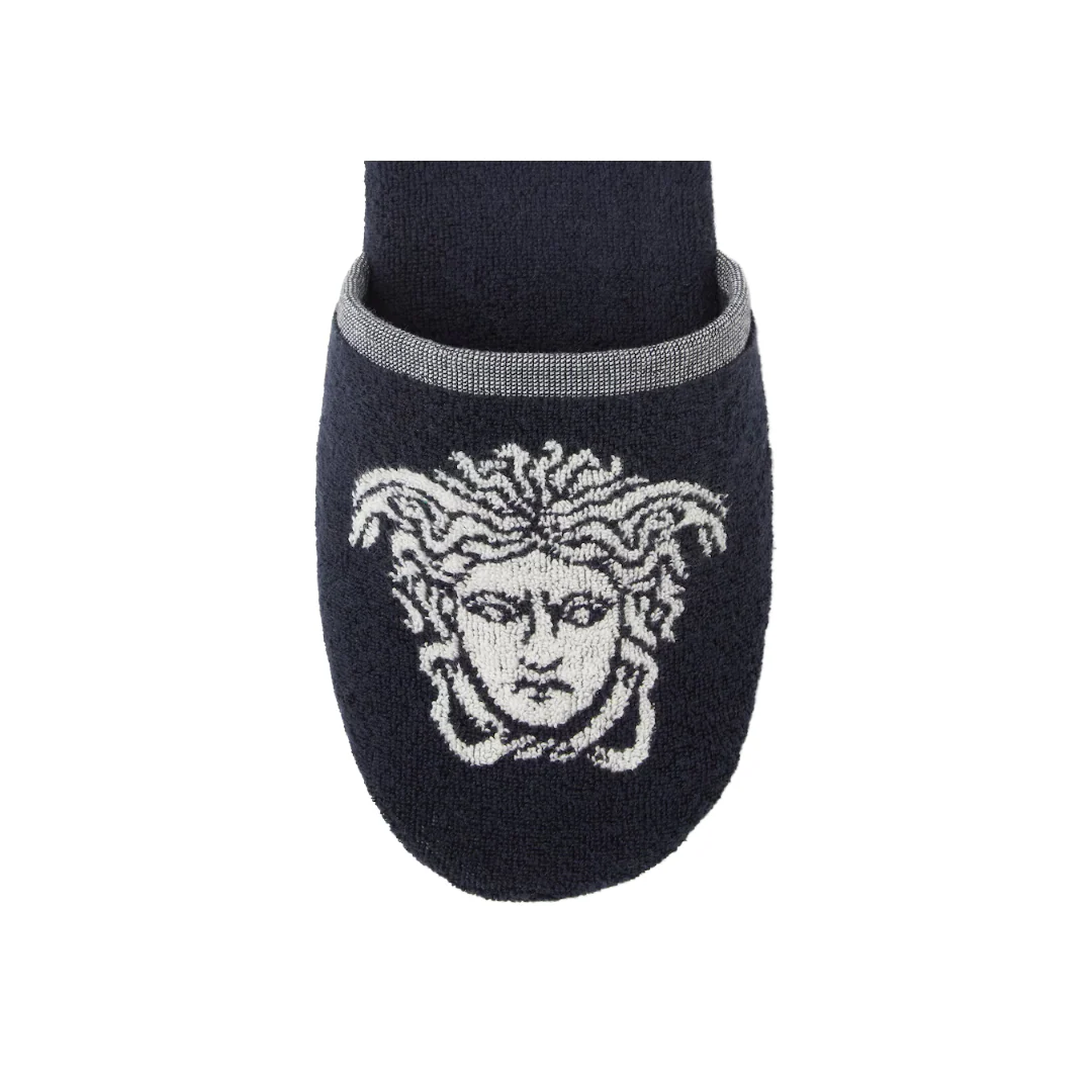 COTTON-TERRY JACQUARD SLIPPERS BLUE - Image 2