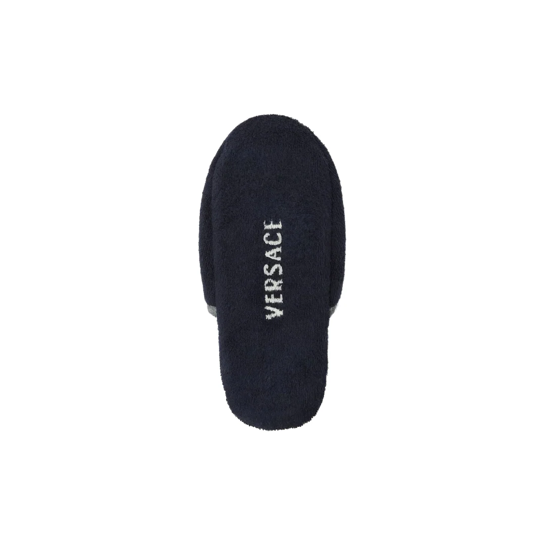 COTTON-TERRY JACQUARD SLIPPERS BLUE - Image 3