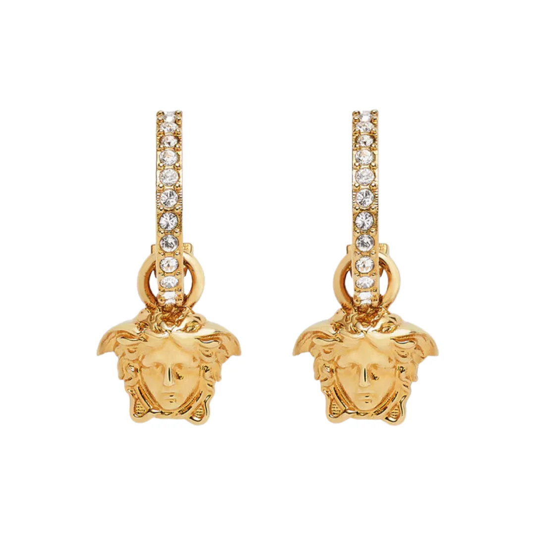 CRYSTAL LA MEDUSA HOOP EARRINGS