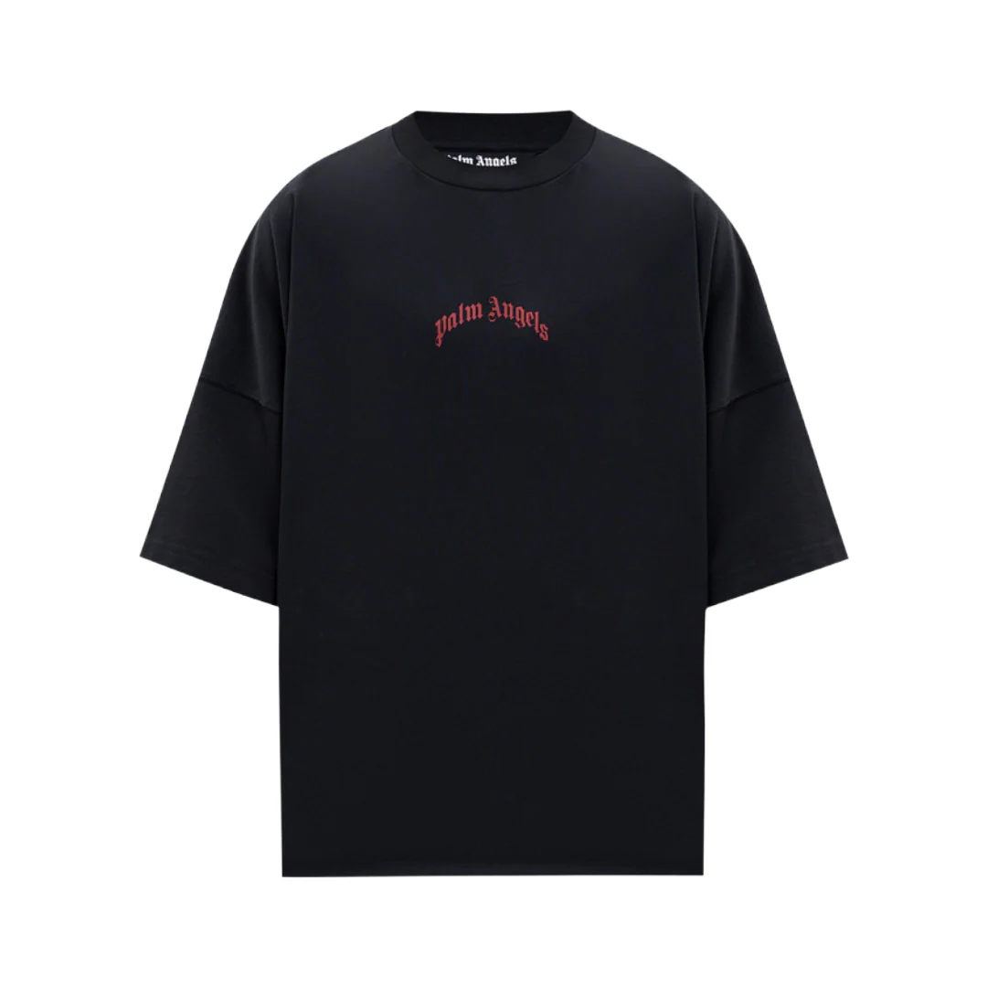 CURVED LOGO TEE BLACK/RED