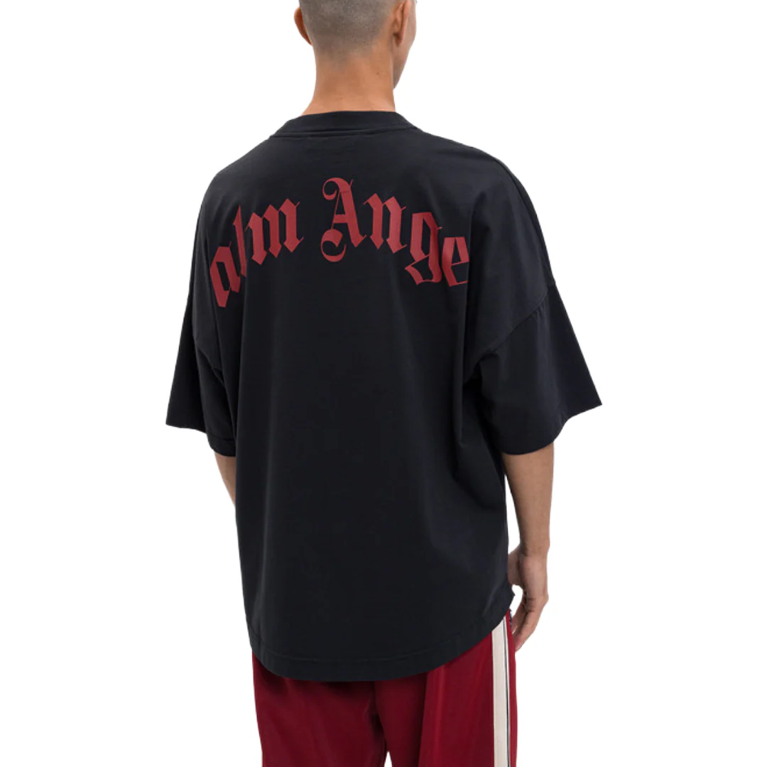 CURVED LOGO TEE BLACK/RED - Image 3