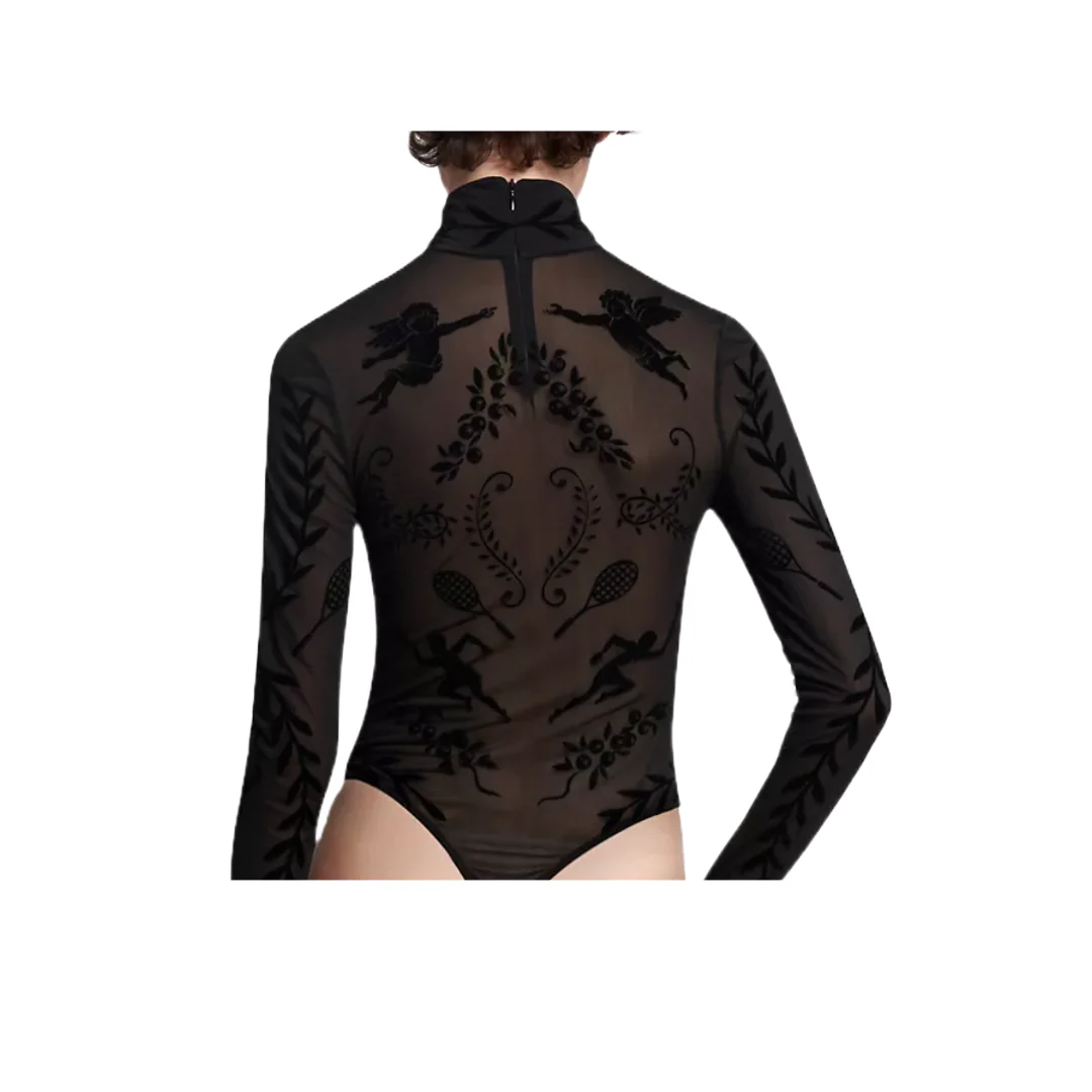 DEVORE VELOUR BODYSUIT BLACK - Image 3