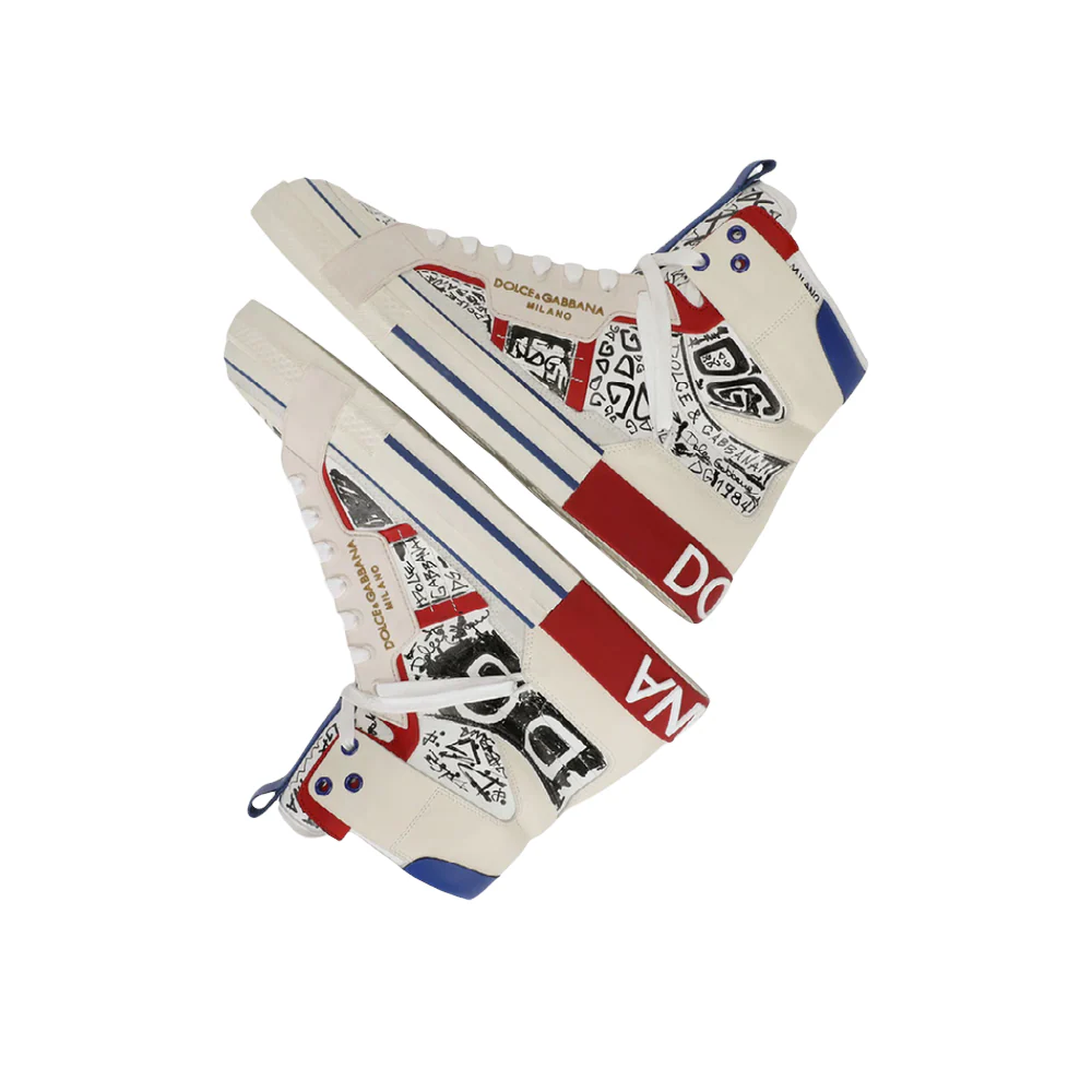 DOLCE & GABBANA 2.0 HIGH-TOP SNEAKERS WITH GRAFFITI PRINT - Image 3
