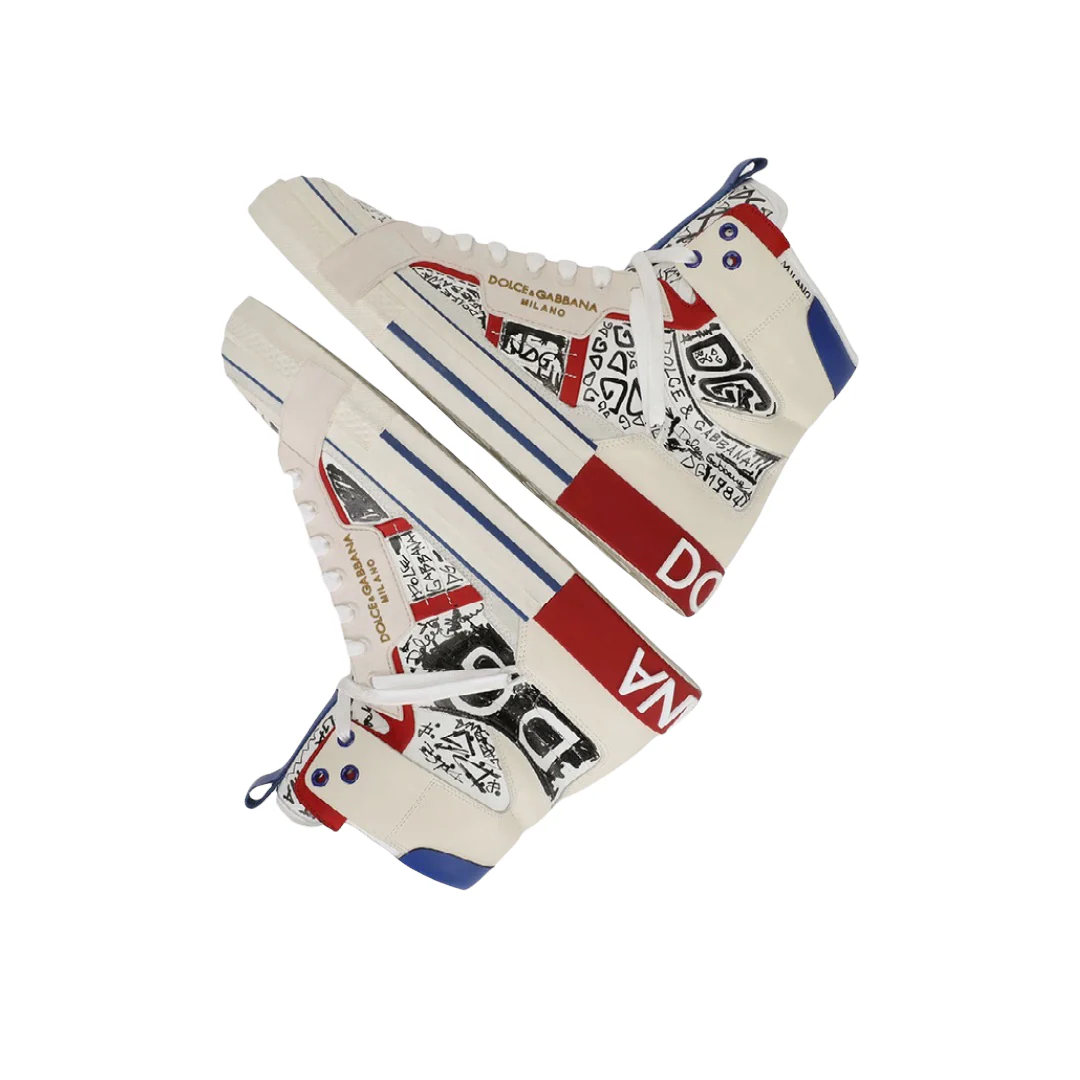 DOLCE & GABBANA 2.0 HIGH-TOP SNEAKERS WITH GRAFFITI PRINT - Image 6