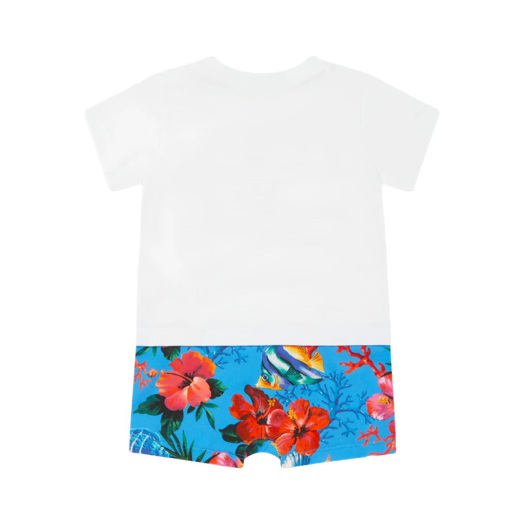 KIDS BABY HAWAII SURF CAMP ROMPER WHITE - Image 2
