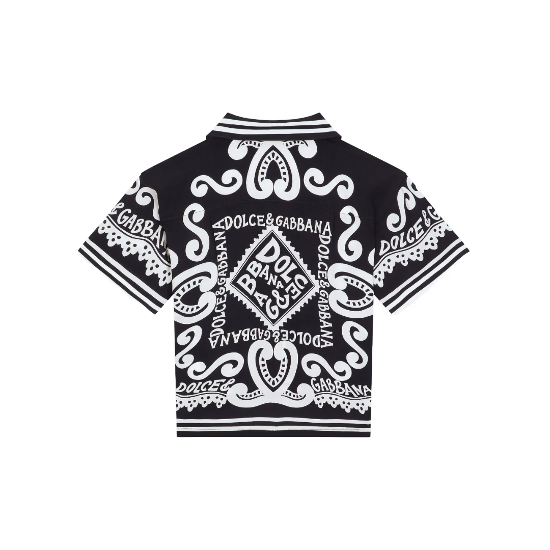 DOLCE & GABBANA KIDS MARINA-PRINT BATIK SHIRT - Image 2