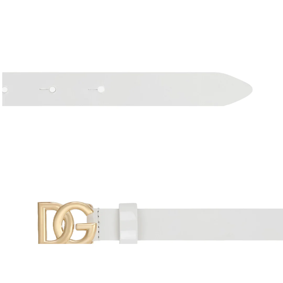 DOLCE & GABBANA KIDS PATENT LEATHER BELT WITH DG LOGO - Image 2